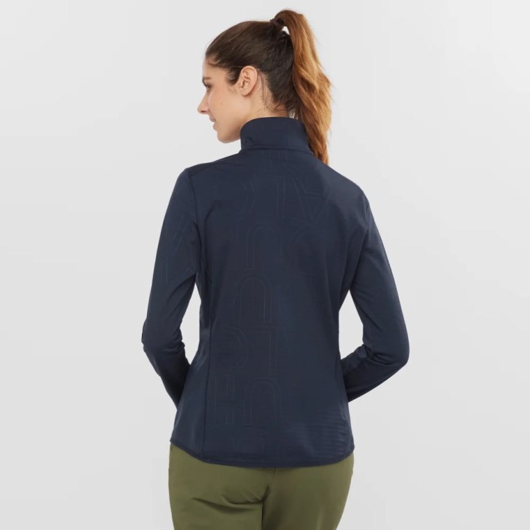 Chaquetas Salomon Essential Lightwarm Half Zip Mujer Azul Marino | MX CEKI163